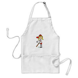 Slagmeisje Stick Figure Honkbal Cadeaus Standaard Schort