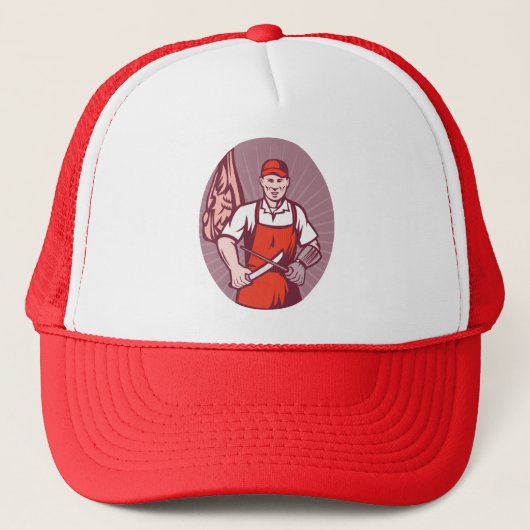 slagmes voor slagerijen trucker pet (Voorkant)