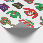 Slagpapier voor kerstfeestdagen, Ugly Sweater-fees Cadeaupapier (Hoek)
