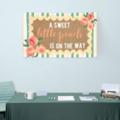 Slagroom banner perzik thema feest achtergrond voo (Beurs)