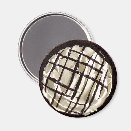 Slagroom en chocolade siroop taart magneet (Voorkant / Achterkant)