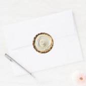 Slagroom pudding taart voedsel ronde sticker (Envelop)