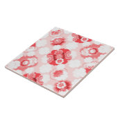 Slagroom. Roze en witte bloem patroon Tegeltje (Zijkant)