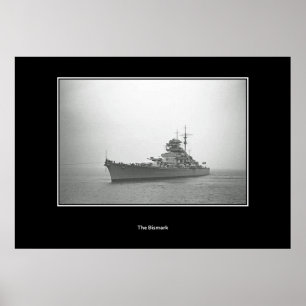 Slagschip Bismarck, Schlachtschiff Vintage Poster