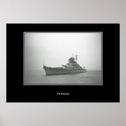 Slagschip Bismarck, Schlachtschiff Vintage Poster (Voorkant)