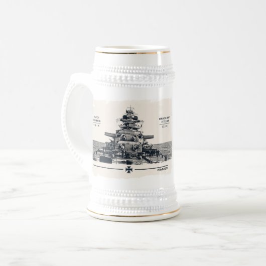 Slagschip Bismarck Stein Bierpul (Voorkant links)