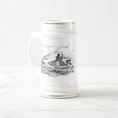 Slagschip Bismarck Stein Bierpul (Voorkant links)