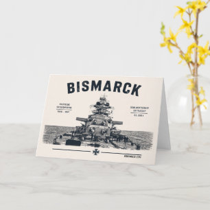 Slagschip Bismarck Wenskaart Kaart