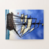 slagschip met witte zeilen legpuzzel (Horizontaal)