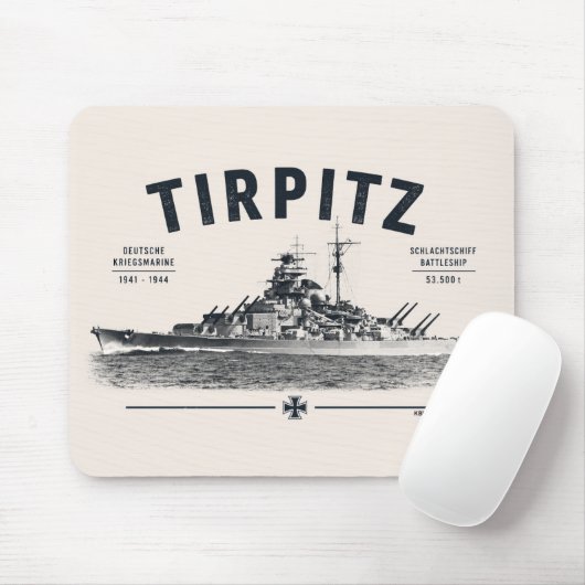 Slagschip Tirpitz Muismat (Met muis)