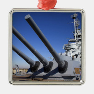 Slagschip USS Alabama bij Battleship Memorial 2 Metalen Ornament