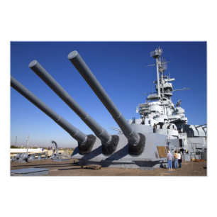 Slagschip USS Alabama bij Battleship Memorial Foto Afdruk