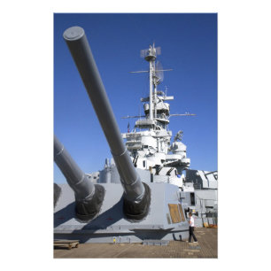 Slagschip USS Alabama bij Battleship Memorial Foto Afdruk