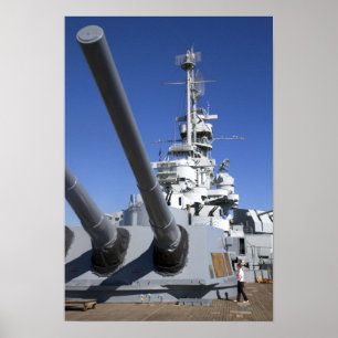 Slagschip USS Alabama bij Battleship Memorial Poster