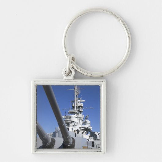 Slagschip USS Alabama bij Battleship Memorial Sleutelhanger (Voorkant)