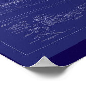 Slagschip USS Arizona-blauwdruk Poster (Hoek)