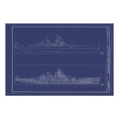  slagschip USS Missouri Blueprints Poster (Voorkant)