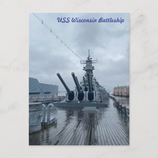 Slagschip USS Wisconsin Briefkaart (Voorkant)