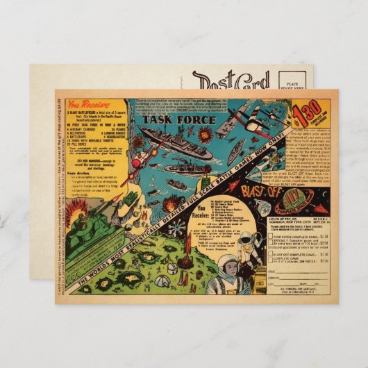  slagspel ad Briefkaart (Voorkant / Achterkant)