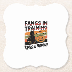 Slagtanden in training Funny Vampier Halloween T-s Kartonnen Onderzetters