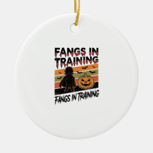 Slagtanden in training Funny Vampier Halloween T-s Keramisch Ornament