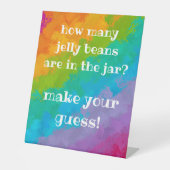 Slagteken voor jonge Regenboogdag Reclamebord Met Voetstuk (Voorkant)