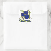 slagtrommels ~ trommelvaten vierkante sticker (Tas)