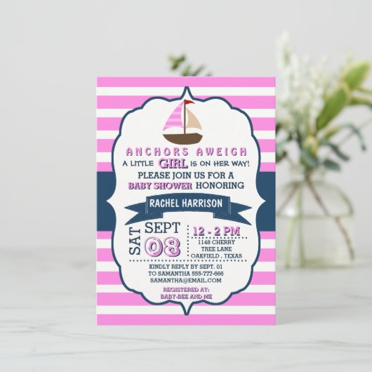 Slaguitnodigingen voor baby's met een neusgat voor kaart (Staand voorkant)