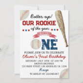 Slagvaardig Rookie Of The Year Honkbal Uitnodiging (Voorkant)