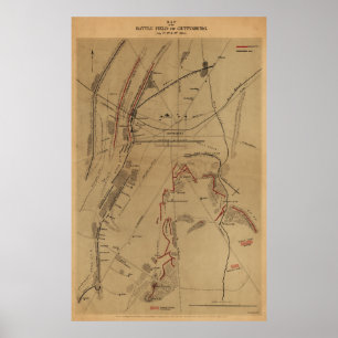 slagveld Gettysburg 1 juli 1863 Poster
