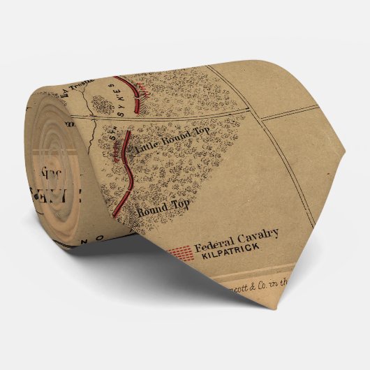 slagveld Gettysburg 1 juli 1863 Stropdas (Opgerold)
