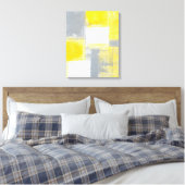 'slagveld' Grijze en gele Abstracte kunst Canvas Afdruk (Insitu (Slaapkamer))
