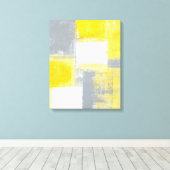 'slagveld' Grijze en gele Abstracte kunst Canvas Afdruk (Insitu (Houten vloer))
