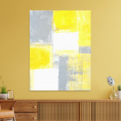 'slagveld' Grijze en gele Abstracte kunst Canvas Afdruk (Insitu (Woonkamer))