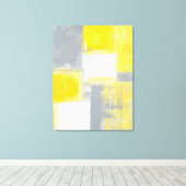 'slagveld' Grijze en gele Abstracte kunst Canvas Afdruk (Insitu (Houten vloer))