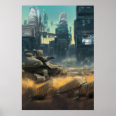 slagveld in de stad | AI Art Poster (Voorkant)