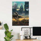 slagveld in de stad | AI Art Poster (Thuiskantoor)