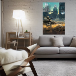 slagveld in de stad | AI Art Poster