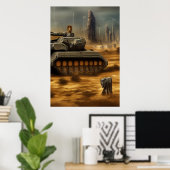 slagveld van Novum Desertum | AI Art Poster (Thuiskantoor)