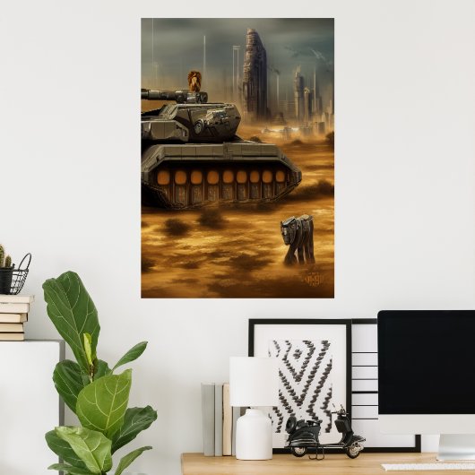 slagveld van Novum Desertum | AI Art Poster (Thuiskantoor)