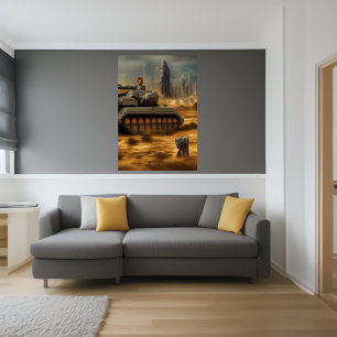 slagveld van Novum Desertum   AI Art Poster