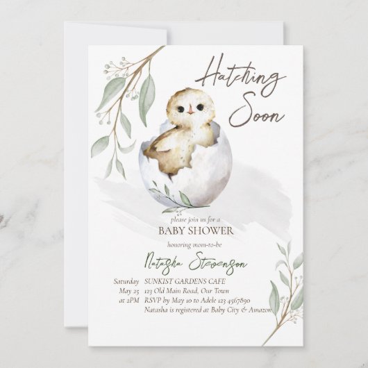 Slagvogel in het baby shower kaart (Voorkant)