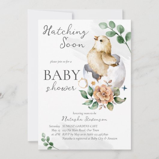 Slagvogel in het baby shower kaart (Voorkant)