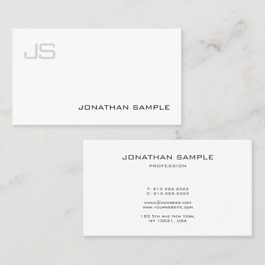 Slagvriendelijk ontwerp van Monogram Visitekaartje (Voorkant / Achterkant)