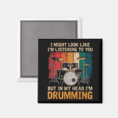 Slagwerker Drummen Voor Drumstel Liefhebber Drumme Magneet (Voorkant / Achterkant)