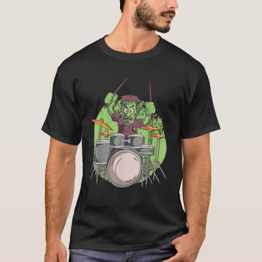 Slagwerker Drummer Zombie Drummen Drums Hallow T-shirt (Voorkant)