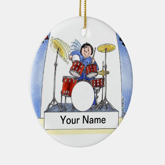 Slagwerker - vrouw keramisch ornament (Rechts)