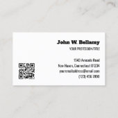 Slagzin Uw Logo Overlay Foto Bewerkbare QR-code Visitekaartje (Achterkant)