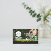 Slagzin Uw Logo Overlay Foto Bewerkbare QR-code Visitekaartje (Staand voorkant)