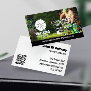 Slagzin Uw Logo Overlay Foto Bewerkbare QR-code Visitekaartje